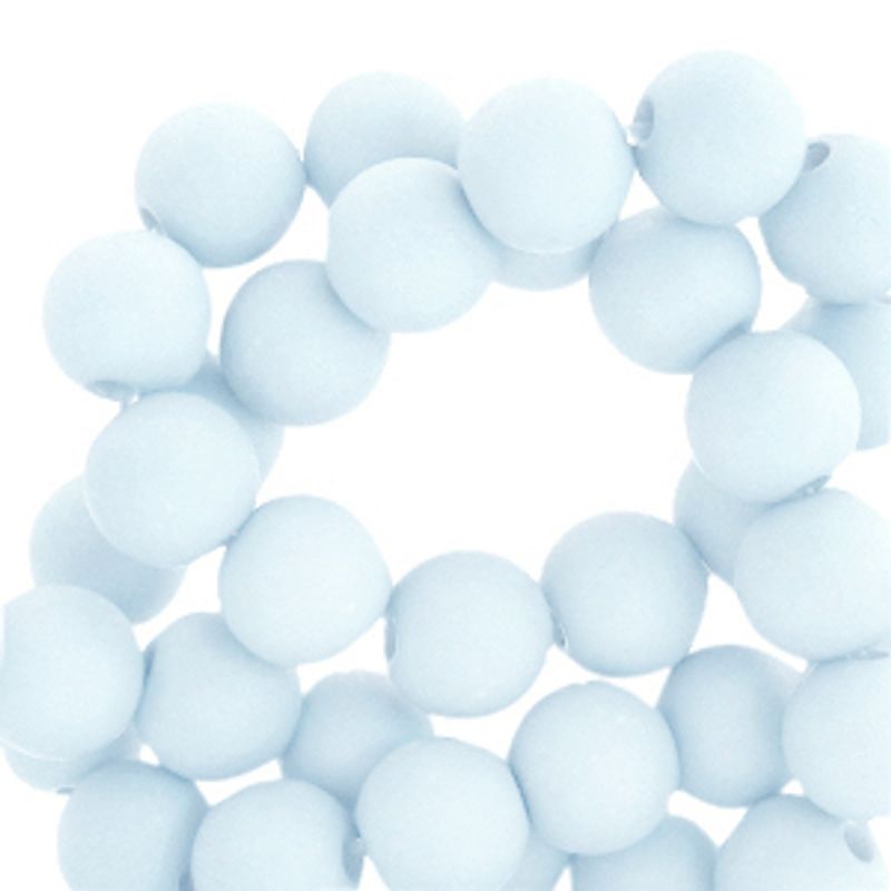 Acryl perler 8 mm Matt Light Blue