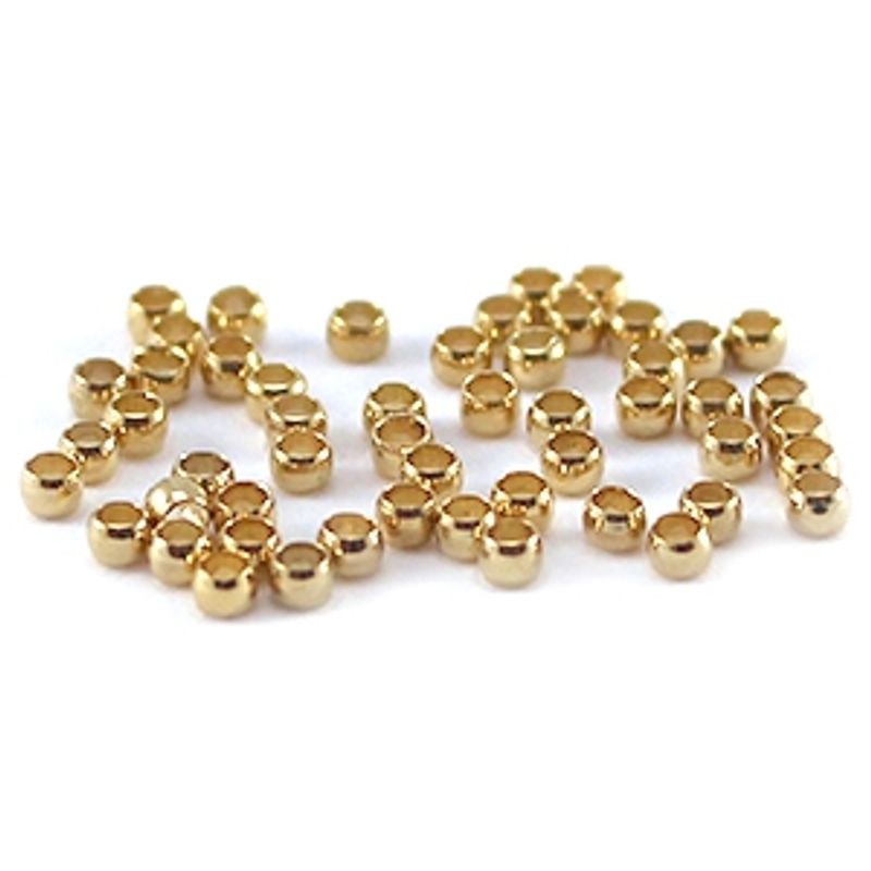Gold Plated Crimp beads - Rondelle , 1,9 mm 
