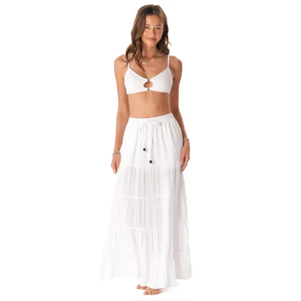 "Shipwrecked" Maxi Skirt - White