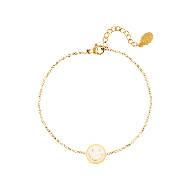 Hovedbilde Hvitt Smiley armbånd