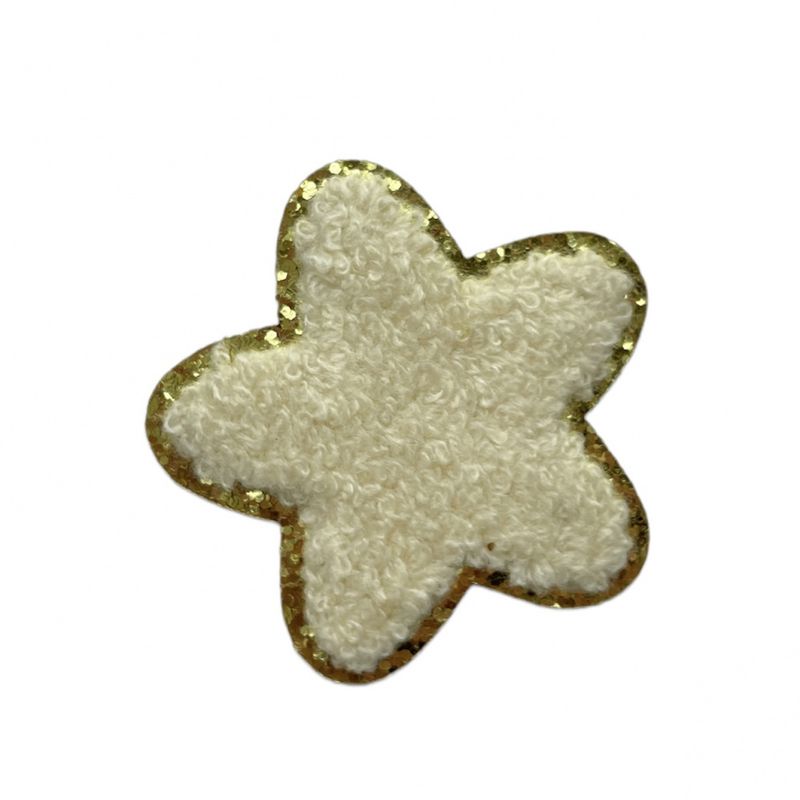 Chenille STJERNE med glitter gullkant