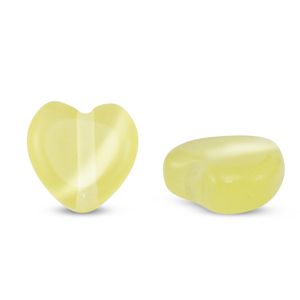 Hovedbilde Glassperle Cats Eye HJerteperle Gul