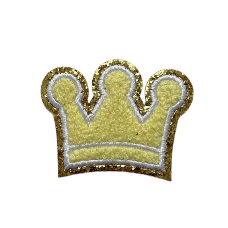 Chenille KRONE med glitter gullkant