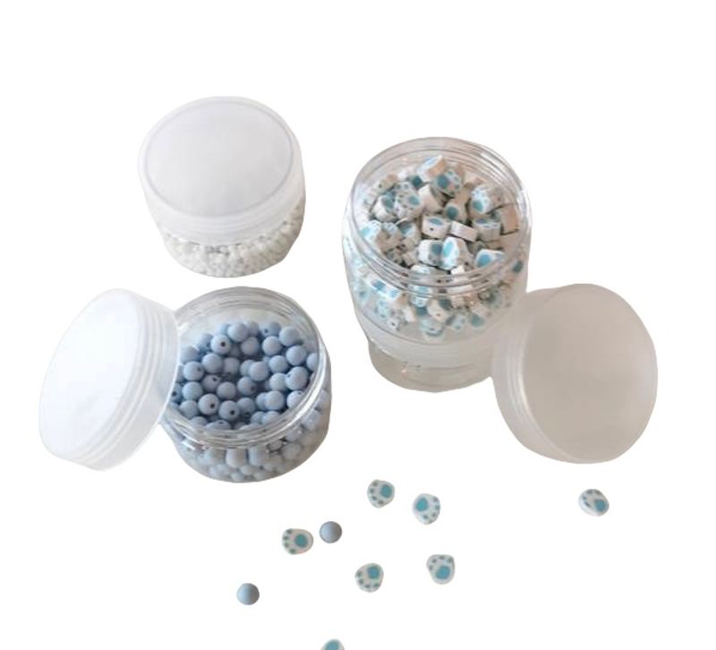 Småbokser med lokk til perler - 80 ml