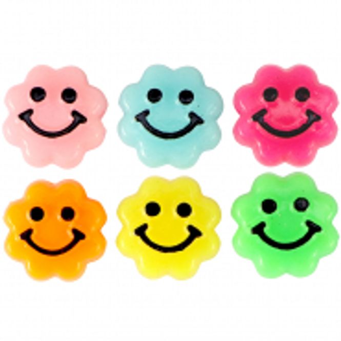 Hovedbilde Blomsterperler med smilefjes - 10 mm ...