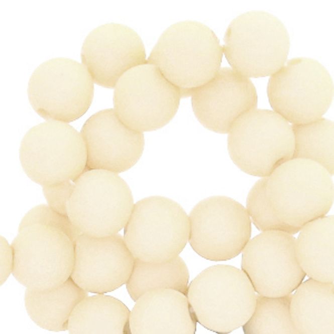 Hovedbilde Acryl perler 6mm Matt Cashmere White