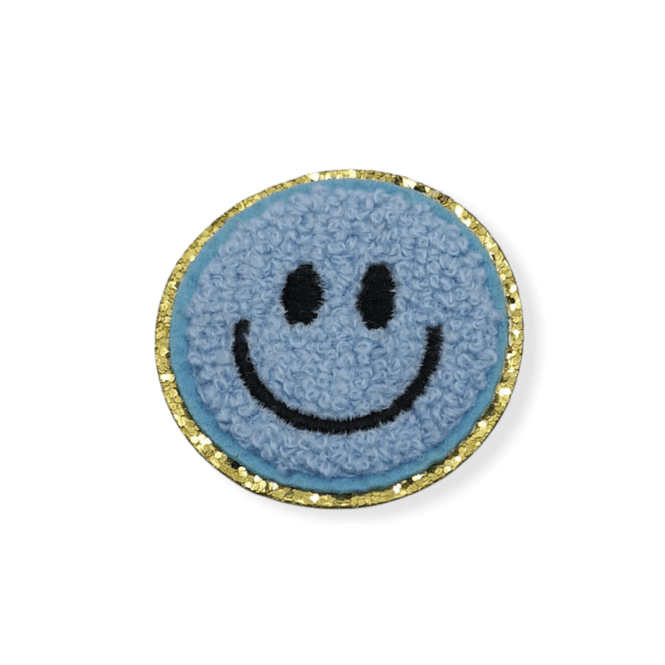 Hovedbilde Chenille Patches -Smiley- Lyseblå