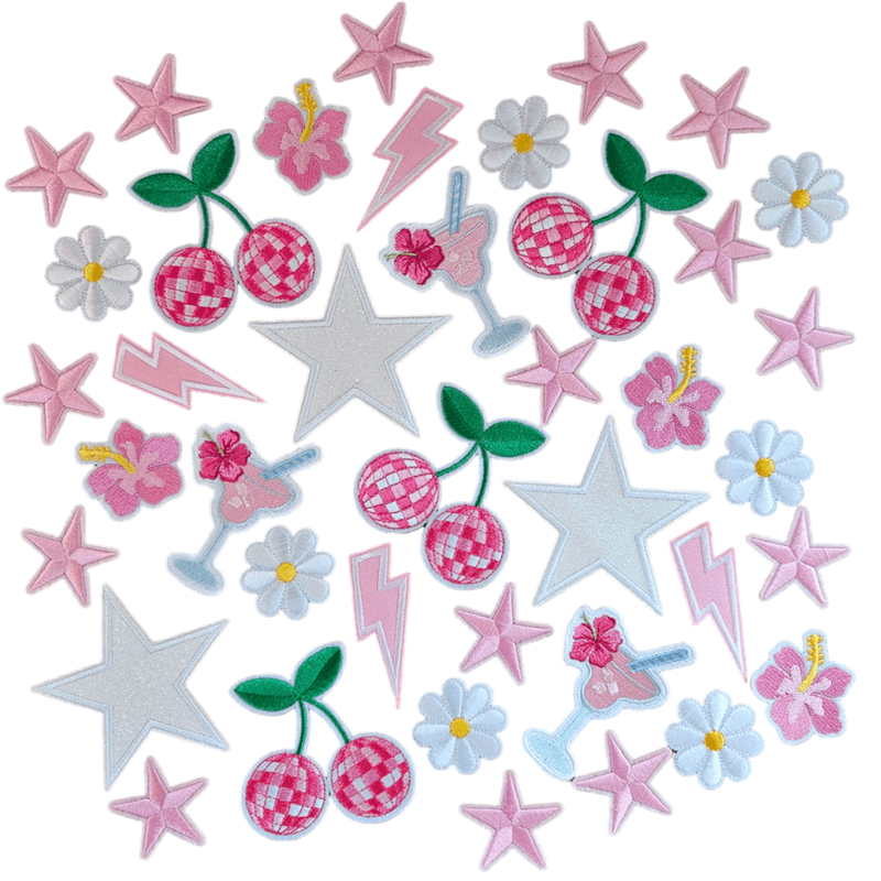 Blomster Patches - Hvit