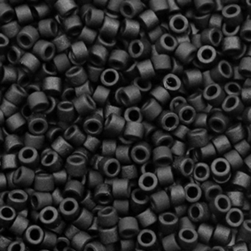 Miyuki Delica perler - 11/0 mm Opaque Matte Black 