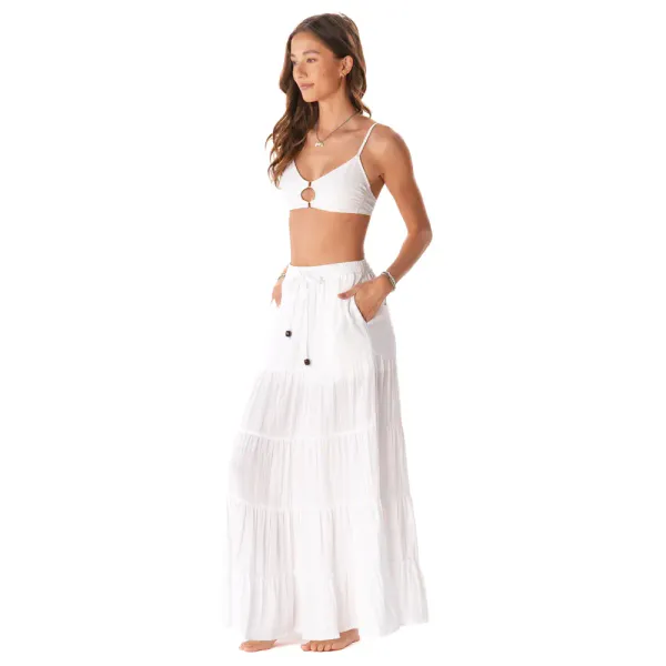 "Shipwrecked" Maxi Skirt - White