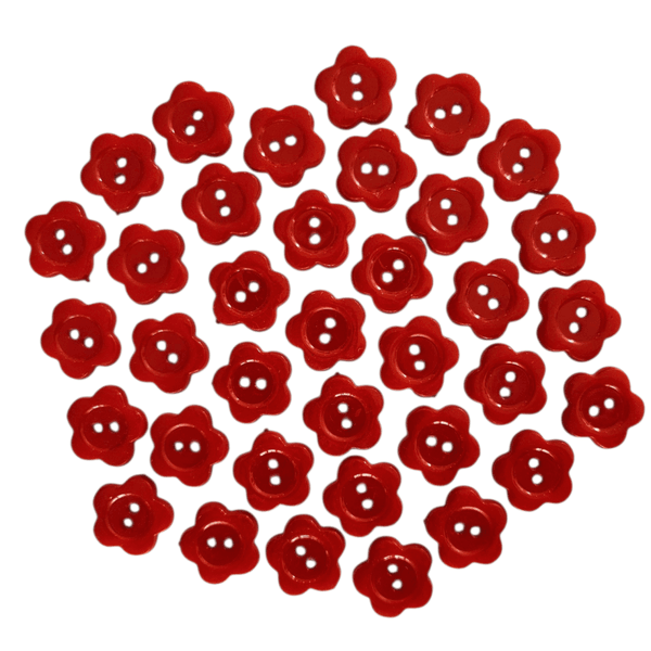 "Blomster " knapper - R&oslash;d