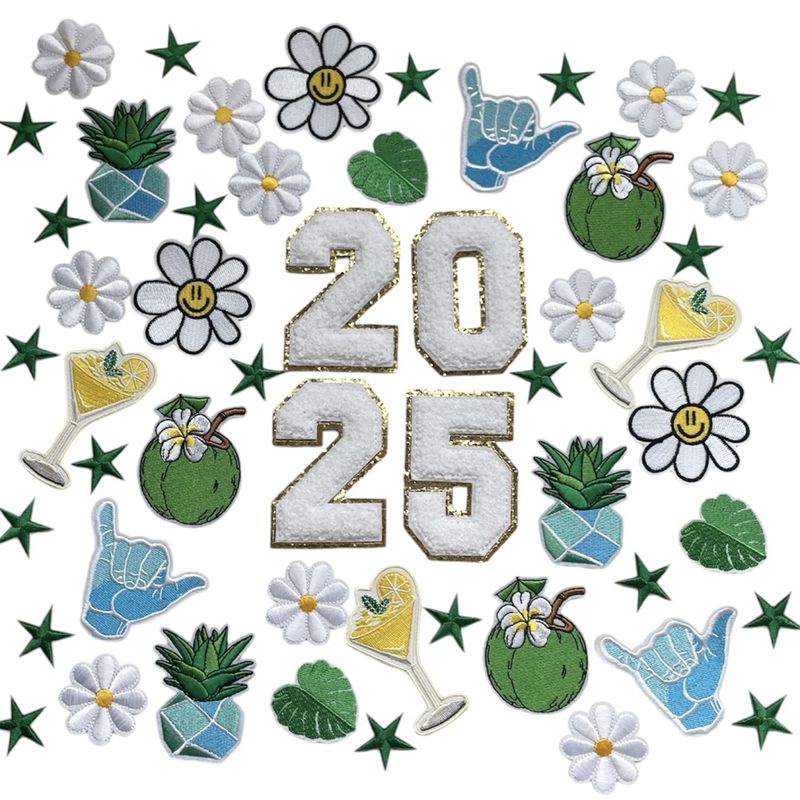 Blomster Patches - Hvit