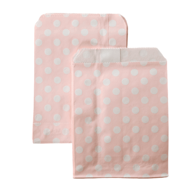 Hovedbilde Store Papirposer -Rosa Polkadot