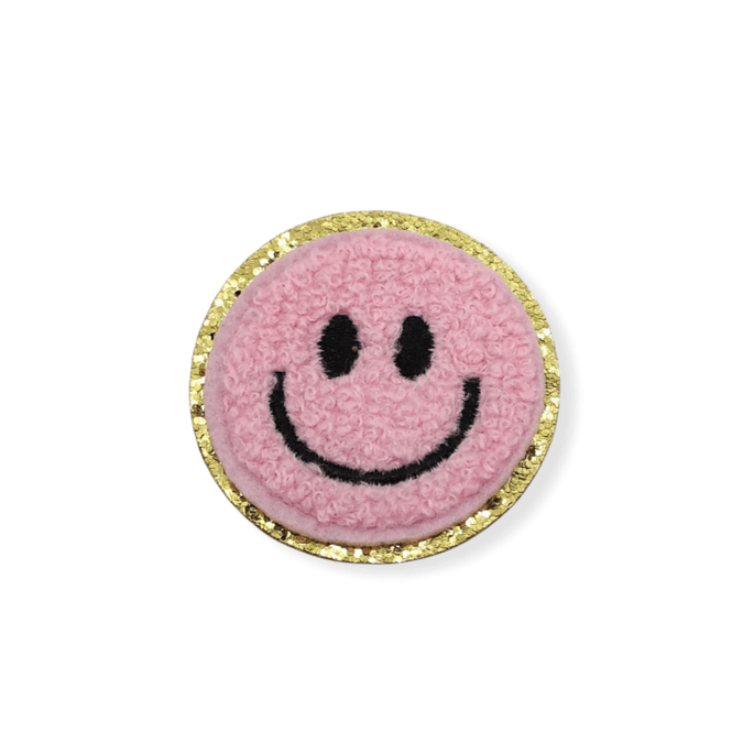 Hovedbilde Chenille Patches -Smiley- Lys Rosa